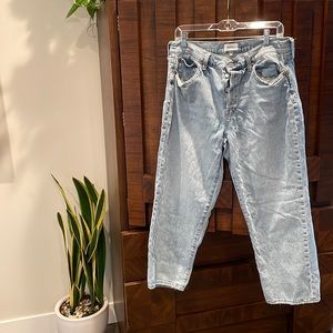 Pistola no rip size 32 blue denim jean crop boyfriend style button closure